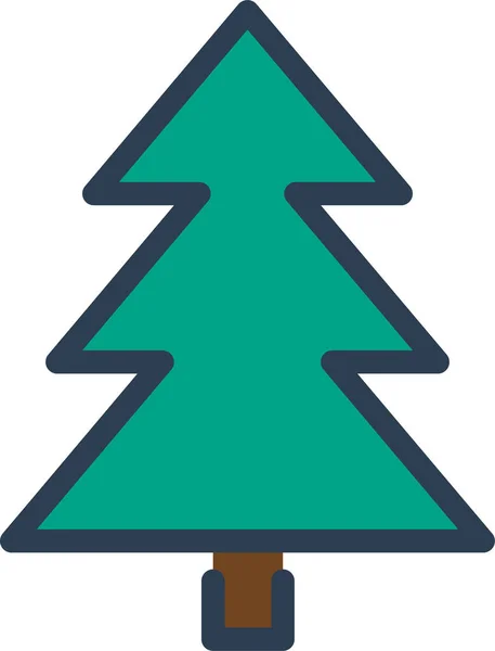 Ícone Árvore Pinho Natal Estilo Esboço Preenchido — Vetor de Stock