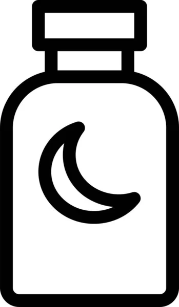 Μπουκάλι Βάζο Ιατρικό Εικονίδιο Στυλ Περίγραμμα — Διανυσματικό Αρχείο