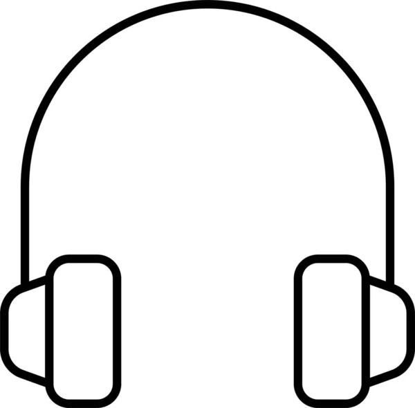 Auriculares Audio Icono Auriculares Estilo Esquema — Archivo Imágenes Vectoriales