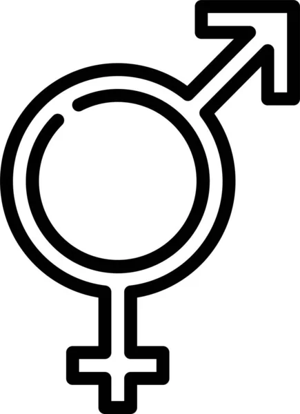 Transgender Lgbt Homoseksueel Icoon Outline Stijl — Stockvector