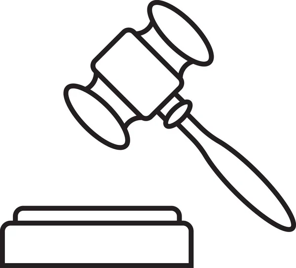Auction Court Gavel Icon Outline Style — Stock Vector