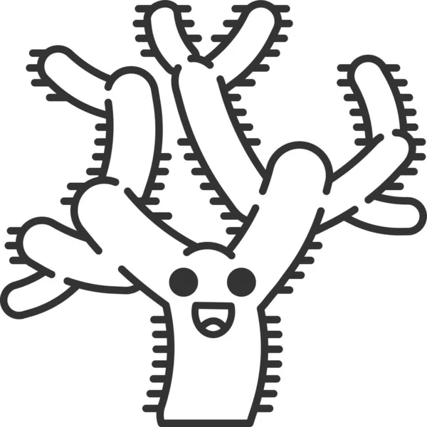 Cacto Personagem Cholla Ícone Categoria Avatar — Vetor de Stock