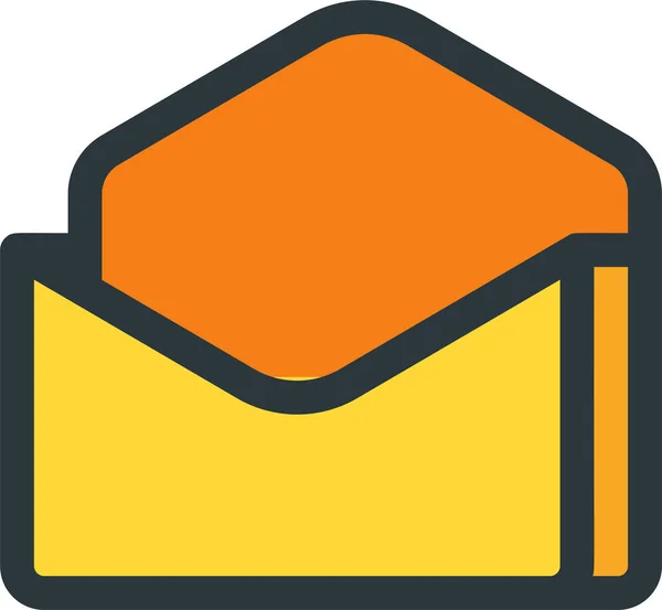 Mail Leeg Enveloppictogram Opgevulde Stijl — Stockvector