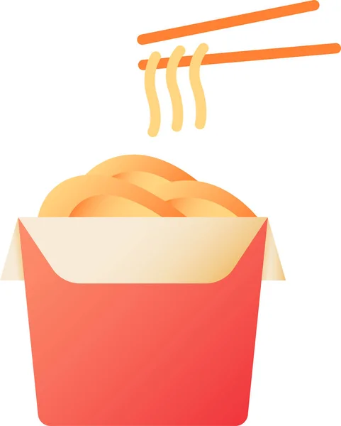 Comida China Quitar Icono Fideos — Vector de stock