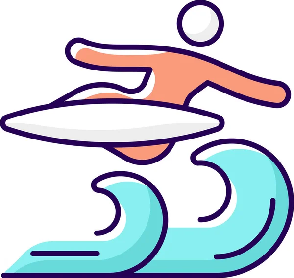Sörfçü Dalga Simgesi — Stok Vektör