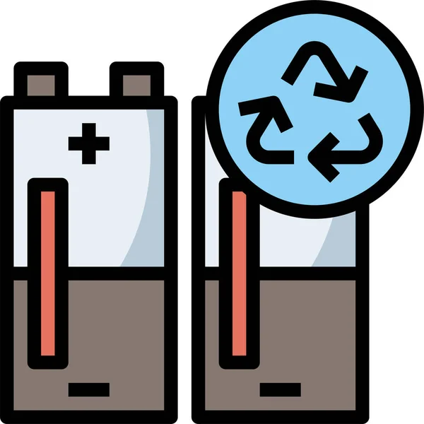 Ikona Środowiska Ekologicznego Baterii Stylu Wypełnionym — Wektor stockowy