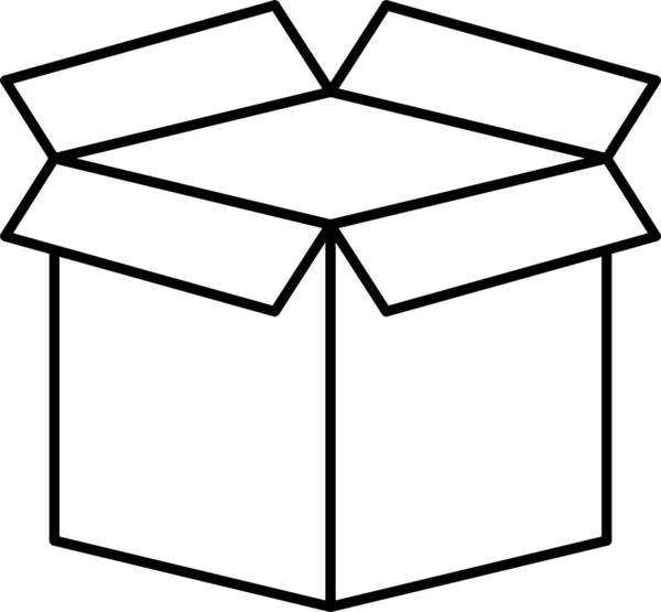 Kotak Ikon Kurir Karton Dalam Gaya Outline - Stok Vektor