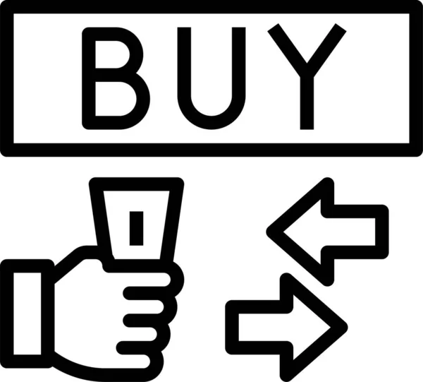 Vásárolni Kattintás Kereskedelmi Ikon — Stock Vector