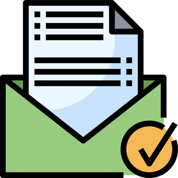 Εικονίδιο Ηλεκτρονικού Ταχυδρομείου Επιχειρηματικής Επαφής Στυλ Πλήρους Περιγράμματος — Διανυσματικό Αρχείο
