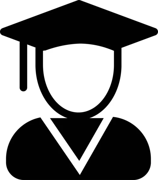 Icono Graduación Educación Universitaria Estilo Sólido — Vector de stock