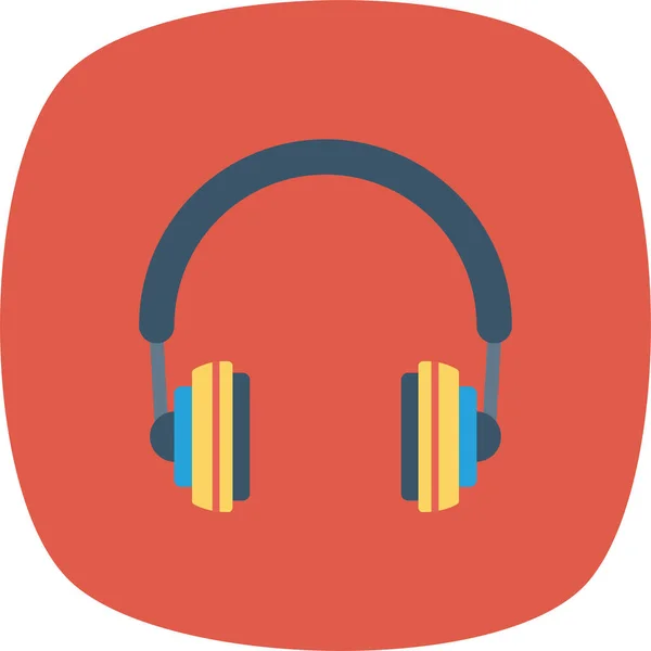 Audio Djheadphones Icône Écouteurs Dans Style Plat — Image vectorielle