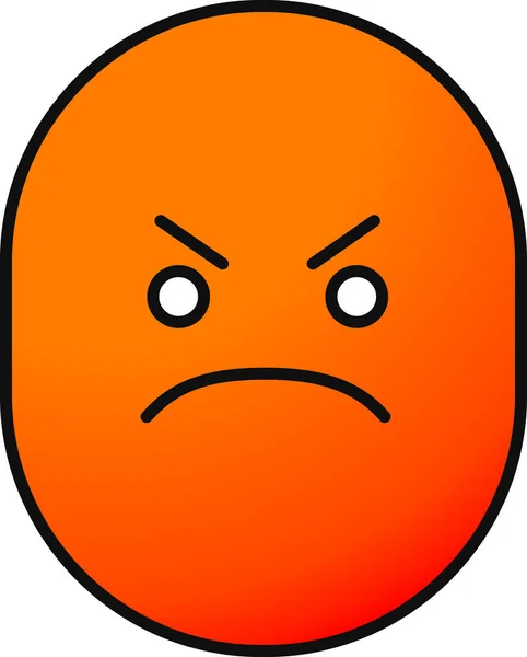 Ícone Emoticon Emoji Irritado Estilo Esboço Preenchido — Vetor de Stock