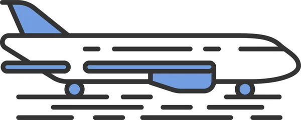 Flugzeug Bodenjet Symbol Ausgefülltem Outline Stil — Stockvektor