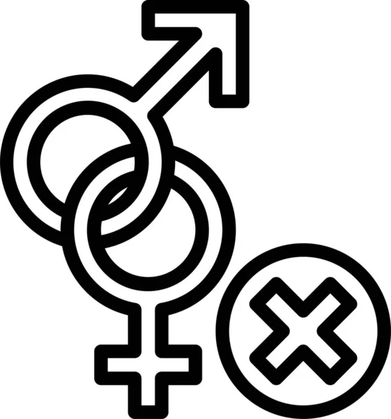 Bifobie Lgbt Vrouw Pictogram — Stockvector