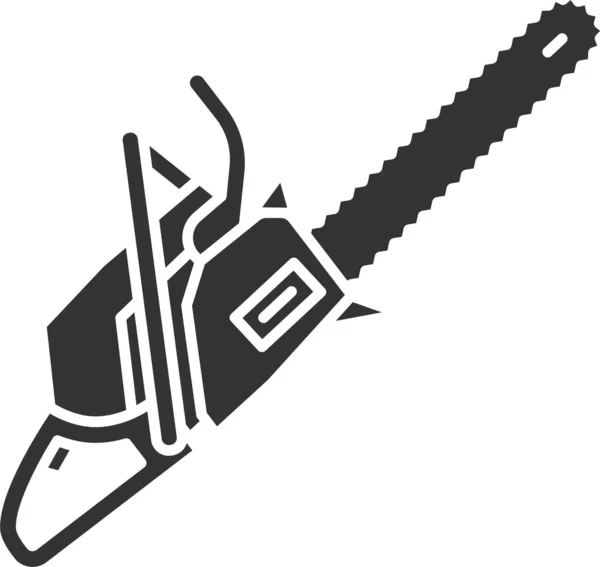 Chainsaw Petrol Chainsaw Saw Icon Solid Style — Stock Vector