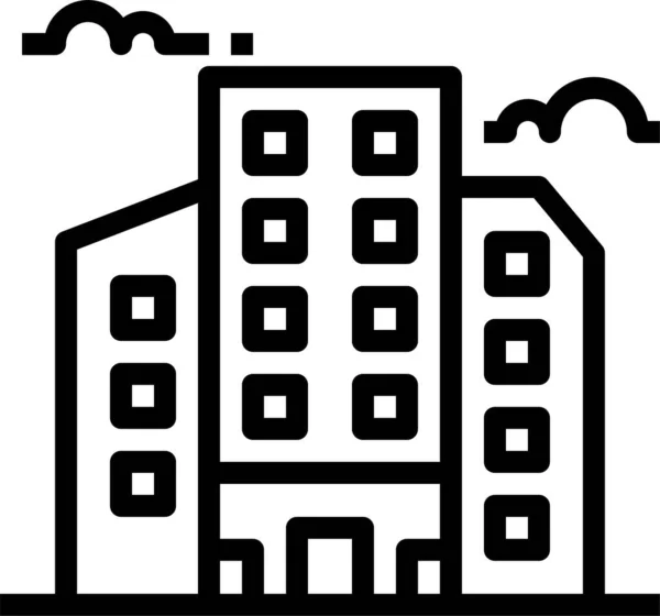 Immeuble Appartements Condominium Icône — Image vectorielle
