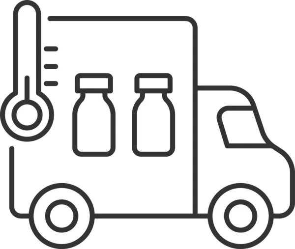 Ikona Szczepionki Transportowej Logistycznej Zarysie — Wektor stockowy