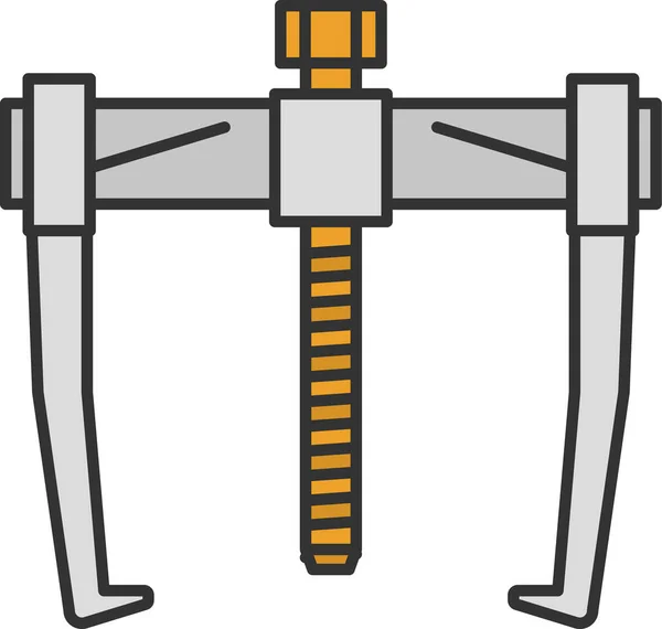 Icône Outil Construction Extracteur Roulement Forme Contour Rempli — Image vectorielle