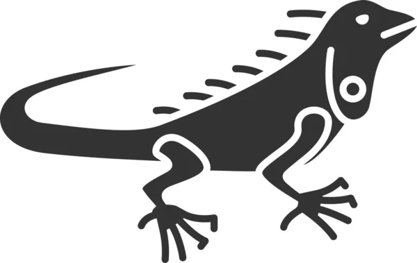 Iguane Herbivore Animal Icône Style Solide — Image vectorielle