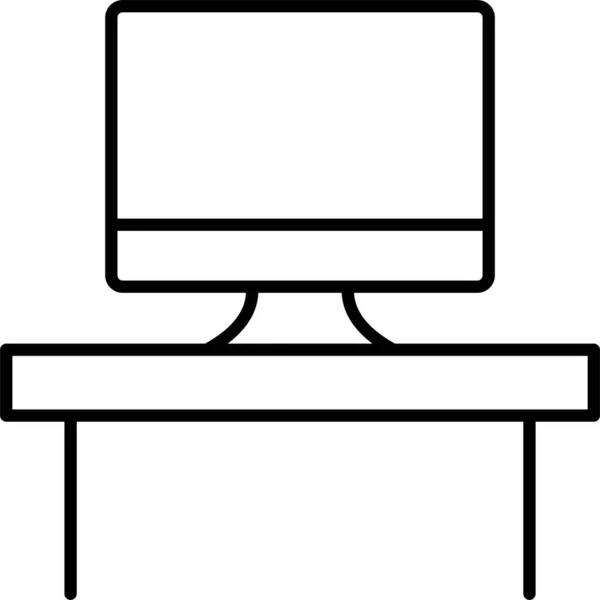 Computerbildschirm Symbol Umrissstil — Stockvektor