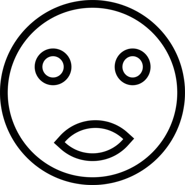 Emoji Emotion Wesentliches Symbol Umriss Stil — Stockvektor