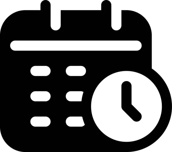 Time Date Calendar Icon Solid Style — 图库矢量图片