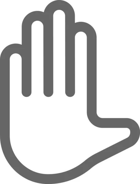 Hand Gesture Sign Language Stop Icon Outline Style — 图库矢量图片