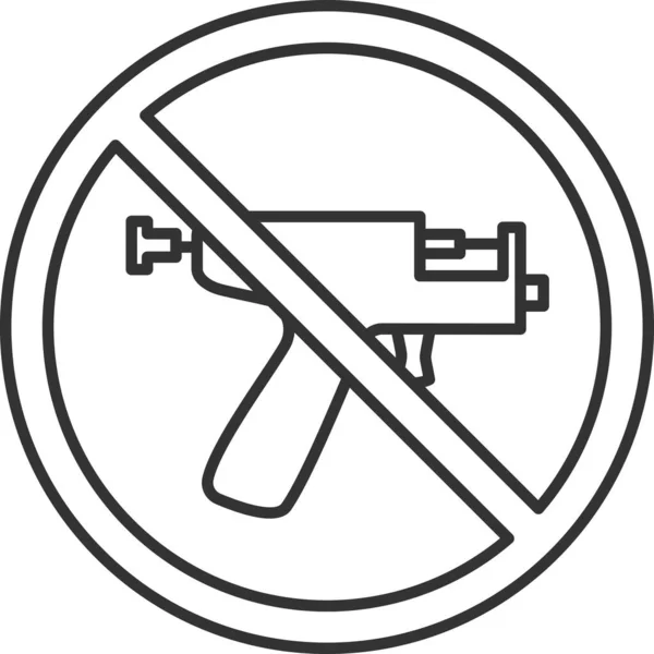 Forbidden Gun Icon Outline Style — Stock Vector