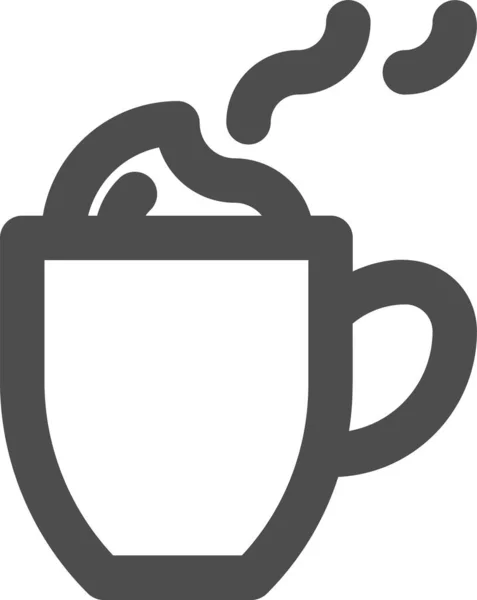 Latte Κούπα Ποτό Εικονίδιο Στο Περίγραμμα Στυλ — Διανυσματικό Αρχείο
