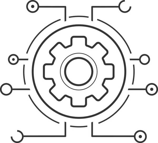 Cog Cogwheel Configuration Icon Outline Style — Stock Vector