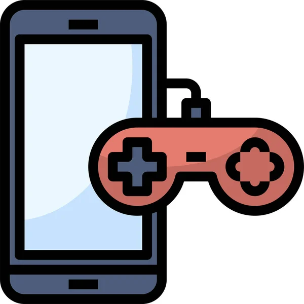 Icono Juego Controlador Consola Estilo Contorno Lleno — Vector de stock