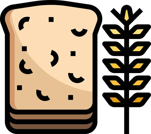 Ikona Żywności Chleba Pszennego — Wektor stockowy