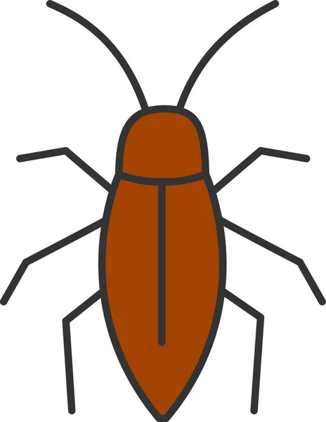 Escarabajo Insecto Cucaracha Icono Estilo Contorno Lleno — Vector de stock