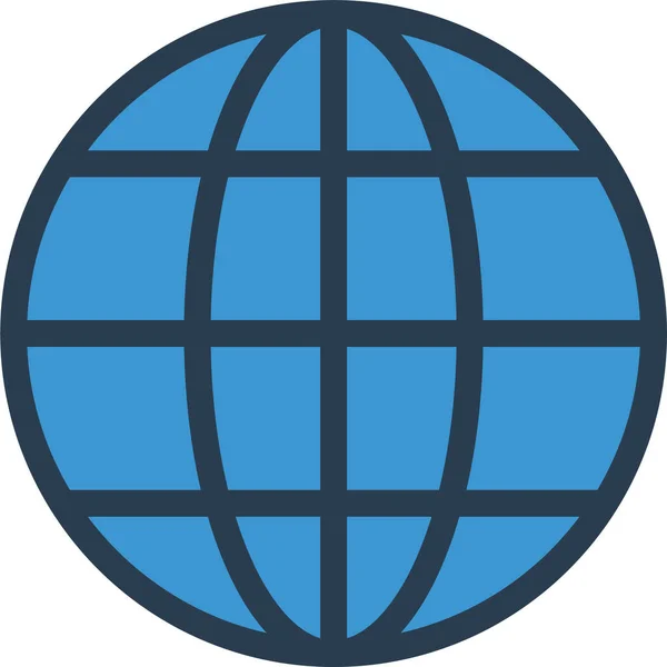 Globe Global Icon Full Outline Style — 스톡 벡터