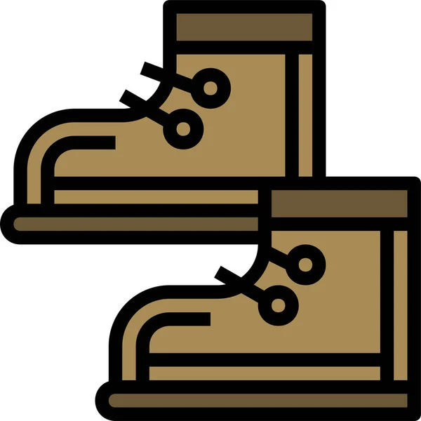 Boot Boot Boot Camping Icon Fill Outline Style — Stockový vektor