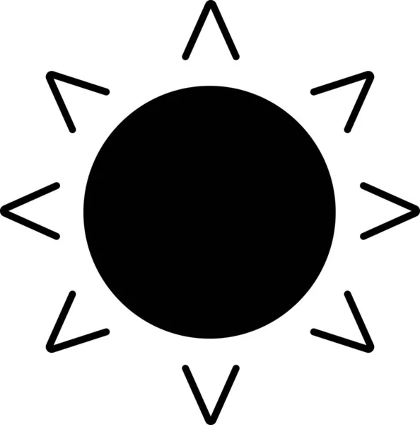 Calor Caliente Icono Solar Estilo Sólido — Vector de stock