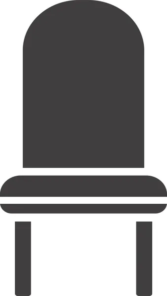 ソリッドスタイルの背もたれの椅子家具のアイコン — ストックベクタ