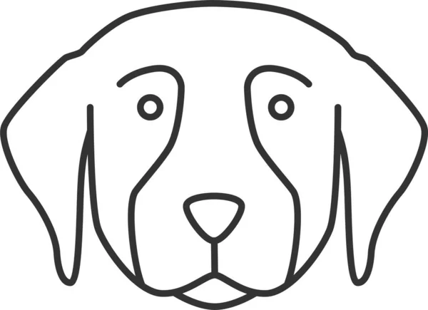 Ikon Anjing Ras Hewan Dalam Gaya Outline - Stok Vektor