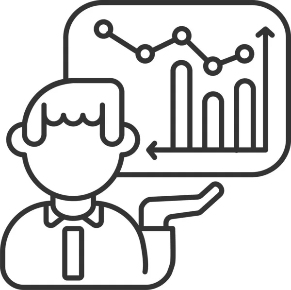 Informe Financiero Icono Comunicación Comercial — Vector de stock