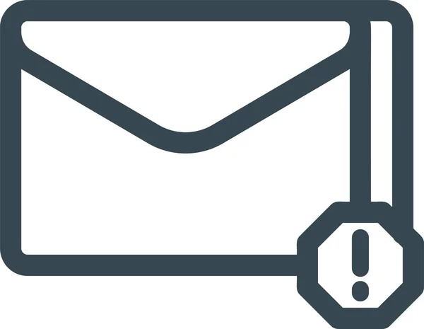 Ícone Mail Perigoso Estilo Esboço — Vetor de Stock