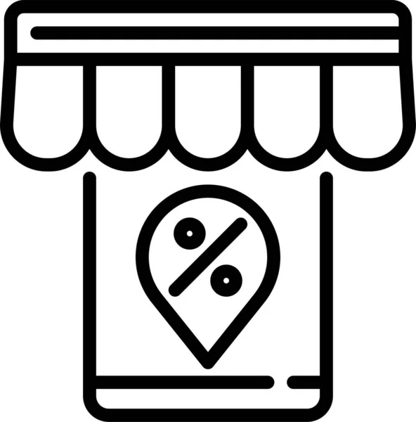 Icono Tienda Pin Navegación Categoría Black Friday Cyber Monday — Archivo Imágenes Vectoriales