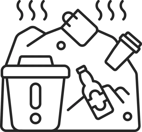 Global Warming Waste Garbage Icon Outline Style — 图库矢量图片