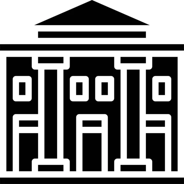 Архітектура Ікона Міського Суду Суцільному Стилі — стоковий вектор