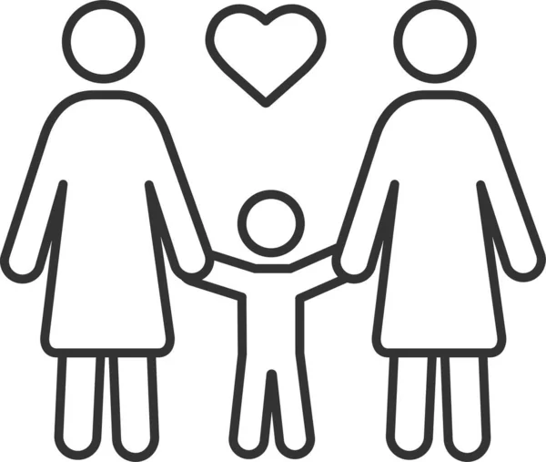 Adoption Familj Homosexuell Ikon Familj Hem Kategori — Stock vektor