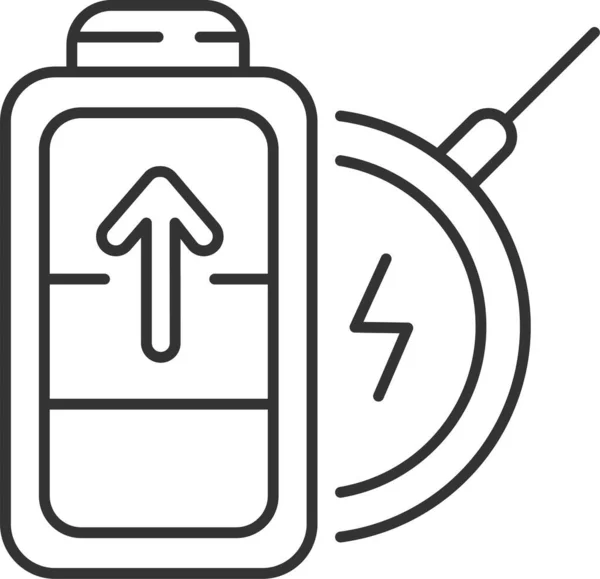 Icône Chargeur Sans Fil Charge Batterie Dans Style Contour — Image vectorielle
