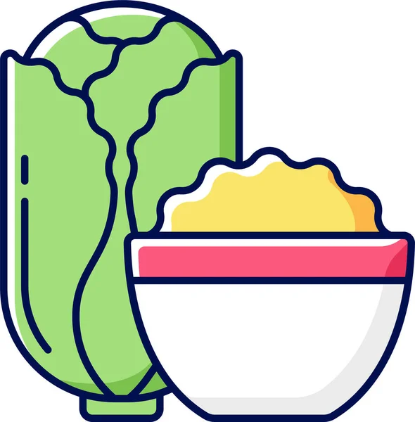 Cabbage Korean Food Icon — Stock Vector