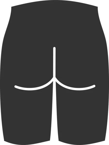 Back Body Part Butt Icon Solid Style — Vettoriale Stock