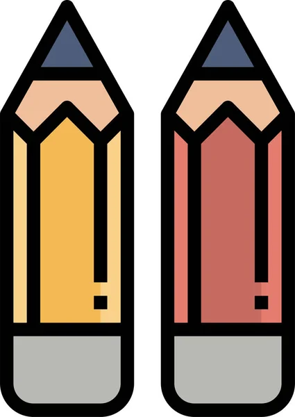 Comporre Icona Della Matita Dell Interfaccia Stile Contorno Riempito — Vettoriale Stock