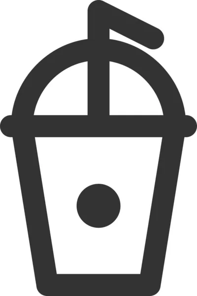 Kahve Frappucinno Simgesi Ana Hatlarıyla — Stok Vektör