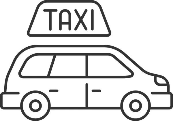 Minivan Taksi Taşıma Simgesi Ana Hat Biçiminde — Stok Vektör